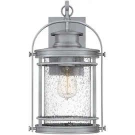 quintiesse Außenleuchte Aluminium Glas 38,2 cm E27 IP44 grau transparent