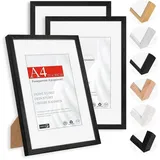 luxuskollektion Bilderrahmen A4 Holz Schwarz 21x29,7 cm 3 St.