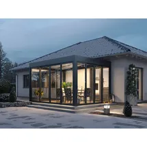 wismar nfi Wintergarten (L x T: 404 x 303,3 cm, mit Glasschiebetüren Weiß)