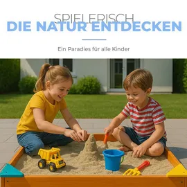 BestLivings Sandkasten mit Abdeckung braun