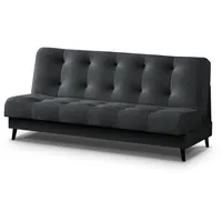 Beautysofa 3-Sitzer Polstersofa Nancy im Skandinavischen Stil, Liegefläche: 195 x 116 cm, mit Schlaffunktion und Bettkasten grau