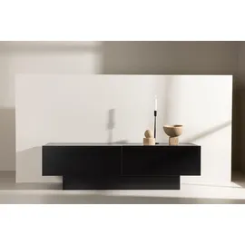 VCM Cuenca TV-Lowboard 160 x 47 x 45 cm Schwarz Glas/Holz/MDF/Melamin/Holzwerkstoff