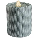 MARELIDA Zimmerbrunnen Rattan Korboptik in pastellgrün - H: 20cm | Gr.: onesize