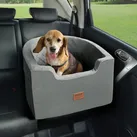 VEVOR Hundeautositz, wasserdichter Hundesitzerhöhung fürs Auto mit Aufbewahrungstasche, ansteckbarer Sicherheitsleine und Schwammfüllung, Hundeautobett für kleine und mittelgroße Hunde bis 25 kg, grau