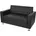 Mendler 2er Sofa Kunda Couch Loungesofa Kunstleder Metall-Füße schwarz