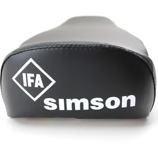 Sitzbank Schwarz glatt für Simson 'Vogelserie' mit Schriftzug IFA Simson