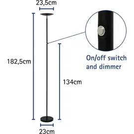 Maul Standleuchte MAULsphere LED 3.000 K dimmbar Standfuß 183 cm schwarz