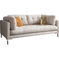 2-Sitzer TRENDS BY HG "LANDAU" Sofas Gr. B/H/T: 183cm x 75cm x 92cm, Cord, beige in Cord-Stoff mit Metallfuß