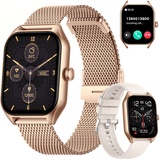 Smartwatch, Fitness Tracker uhr mit Anruffunktion für Damen und Herren Smartwatch, 1,85''-Voll-Touch-Farbdisplay Zoll Zoll Gesundheits-Smartwatch