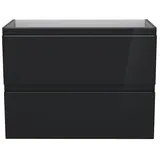 Camargue Espacio Waschtischunterschrank  (80 x 40 x 60 cm, 2 Schubkästen, Gama anthrazit glänzend)