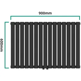 neu.haus Nore Röhrenheizkörper 600 x 900 mm 653 W schwarz Mittelventil