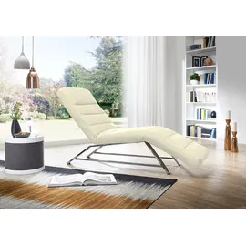 W.Schillig Relaxliege daily dreams Leder/Polyester 65 x 91 x 170 cm beige mit Kissen