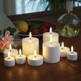 uYuni LED Maxi Teelichter 2 St. 6 cm weiß