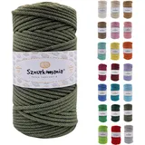 Sznurkomania, Baumwollkordel 5mm 100m, 46 Farben, Weiß Farbe, Makramee Garn, Baumwollgarn, geflochtene Baumwollkordel 5mm mit Kern, Makramee Kordel, Häkelkordel