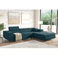 99rooms Teneriffa Ecksofa Strukturstoff INARI Türkis Rechts