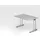 Hammerbacher NS12 Schreibtisch lichtgrau rechteckig, C-Fuß-Gestell silber 120,0 x 80,0 cm