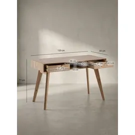 KADIMA DESIGN Schreibtisch 120x55x77 cm Eiche Dekor mit Stauraum, | Gr.: onesize