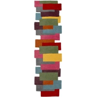 FLAIR RUGS Läufer »Abstract Collage«, rechteckig, 100% Wolle, Karo Design, Patchwork, modern, mehrfarbig, Teppichläufer 88873166-0 multi 11 mm,