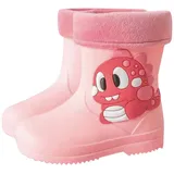 LOIJMK Klassische Kinder Regenstiefel PVC Gummi mit Fleece Kinder Wasserschuhe Wasserdichte Regenstiefel Kinder Baby Cartoon Schuhe Gummistiefel 32 (A, 21 Infant) - 21 EU