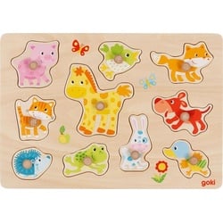 Goki 57393 - Steckpuzzle Tierkinder