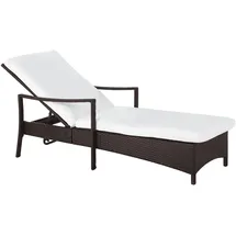 Beliani Rattanliege Sonnenliege 158 x 63 x 96 cm Braun
