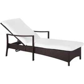 Beliani Rattanliege Sonnenliege 158 x 63 x 96 cm Braun