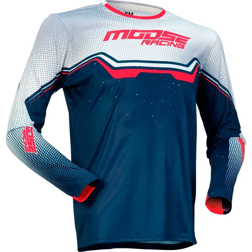 Moose Racing Soft-goods Qualifier® Langarm-trikot - Blue / Red / White Blue / White - 12 Jahre