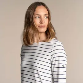 Craghoppers Nosilife Akona Langarm-T-Shirt Weiß/Blau 40