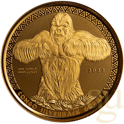 1 Unze Goldmünze Kongo Gorilla 2022