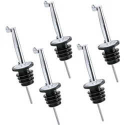Ausgießer für Flaschen Edelstahl mit Verschlusskappe - 5er Set