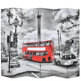 vidaXL Raumteiler klappbar 228 x 170 cm London Bus Schwarz-Weiß