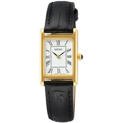 Seiko Damen uhr Seiko gold farbend - edelstahl und leder Damenuhren   