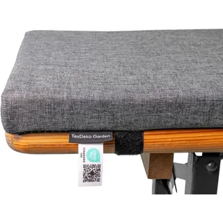 TexDeko TexDeko® Ecolen Bierbankauflage gepolstert 220x25x4 cm XL für Bierzeltgarnitur mit Anti-Rutsch Boden, wasserabweisend & UV-Schutz, Waschbarer Bez... - Grau
