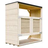 TIMBELA Mülltonnenbox 2er 240 l 153 x 159 cm beige