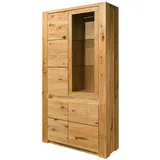 MASSIVMOEBEL24.DE Vitrine KENT 113 x 40 x 205 cm Beige
