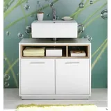 PREISBRECHER Waschbeckenunterschrank Milano 80 x 63 x 40 cm (B/H/T) braun