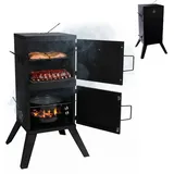Relaxdays Räucherofen, Schwarz, Metall, 57x108.5x56 cm, Grills & Outdoor-Küchen, Holzkohlegrills