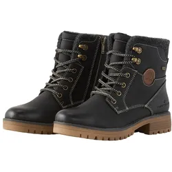 TOM TAILOR Damen Wasserdichte Stiefel mit Fütterung, schwarz, Uni, Gr. 36