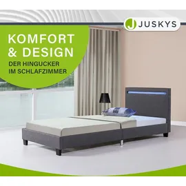 Juskys Polsterbett Paris 90 x 200 cm Grau