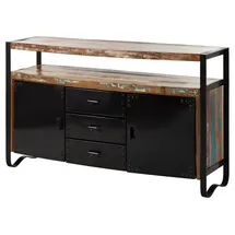 Massivmoebel24 Sideboard Altholz 150x43x90 mehrfarbig lackiert INDUSTRIAL #06