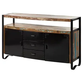 Massivmoebel24 Sideboard Altholz 150x43x90 mehrfarbig lackiert INDUSTRIAL #06