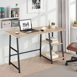 Tectake tectake® Schreibtisch, Paisley 120x50x73,5cm Industrial Style, trapezförmiges Gestell, Seitenregal mit 2 Ablagefächern, 120 x 50 x 73,5 cm