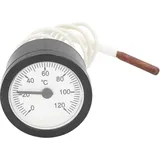 Fewb Bi Metall Temperaturanzeige, 0-120°C Thermometer, Rundes Gas Dampfthermometer mit Verlängerungskabel für Warmwasser, Boiler und Rohre, Taschengrilltemperatur für Inkubatoren