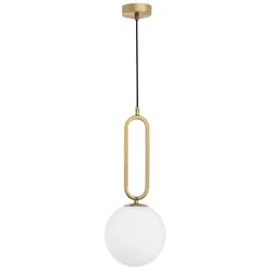NOVA LUCE Pendelleuchte »Grus«, LED, 1-flammig, goldfarben/weiß - goldfarben | weiss