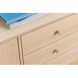 Actona GROUP "Aston", weiß (weiß pigmentiert eiche), Holz, Eiche, vollmassiv,furniert,furniert, 2 Türen, 2 Böden, 3 Schubladen, 160 cm Holzmöbel, Kleinmöbel Holz, Holzkommoden, Sideboards, Holz