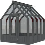 Palmako Emilia Gewächshaus lackiert Dunkelgrau ESG 4 mm 5,4 m2
