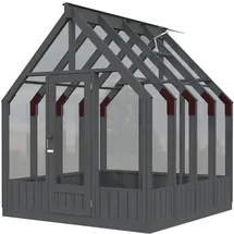 Palmako Emilia Gewächshaus lackiert Dunkelgrau ESG 4 mm 5,4 m2