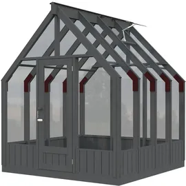 Palmako Emilia Gewächshaus lackiert Dunkelgrau ESG 4 mm 5,4 m2