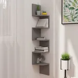 ZQQLVOO Moderne dekorative Regalbrettmit Wandmontierte,Lounge Regal Bücherregal Wand-Eckregal Grau 19x19x123 cm Spanplatte,Einfaches Erweitern der Wandfläche,für Schlafzimmer, Bad