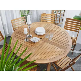 Beliani Tolve Gartentisch 150 x 150 x 74 cm Hellbraun